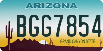 AZ license plate BGG7854
