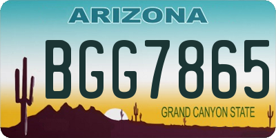 AZ license plate BGG7865