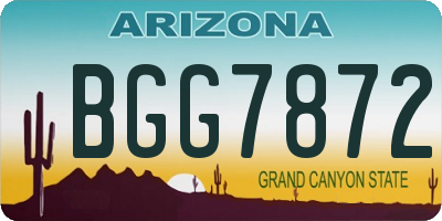 AZ license plate BGG7872