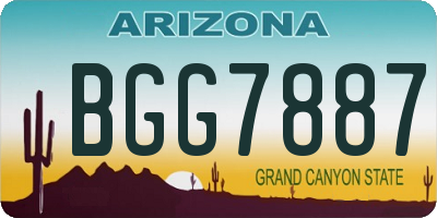 AZ license plate BGG7887