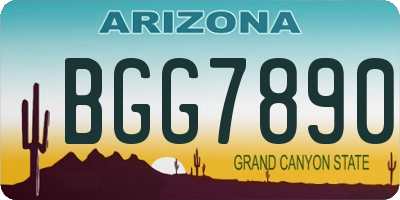 AZ license plate BGG7890