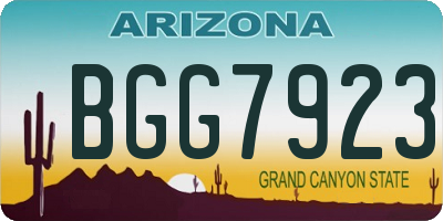 AZ license plate BGG7923