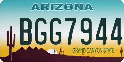 AZ license plate BGG7944