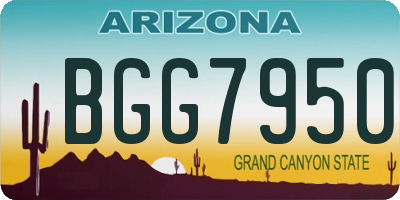 AZ license plate BGG7950