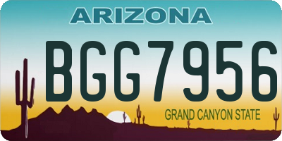 AZ license plate BGG7956