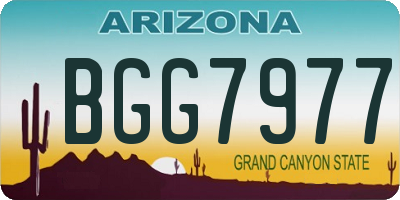 AZ license plate BGG7977