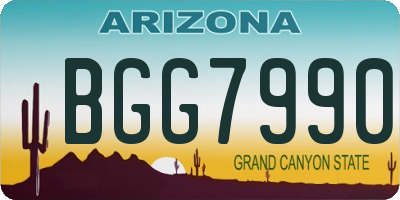 AZ license plate BGG7990