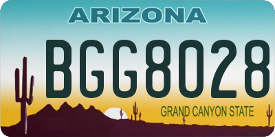 AZ license plate BGG8028