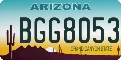 AZ license plate BGG8053