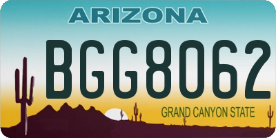 AZ license plate BGG8062