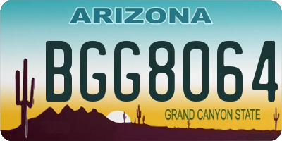 AZ license plate BGG8064