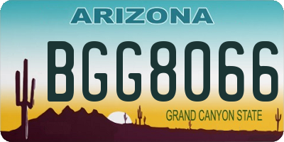AZ license plate BGG8066