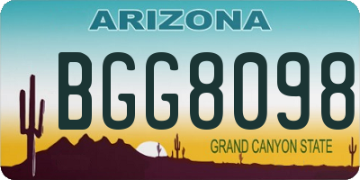 AZ license plate BGG8098