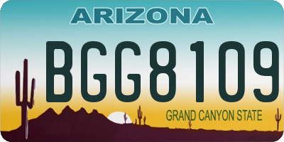 AZ license plate BGG8109