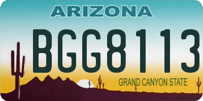 AZ license plate BGG8113