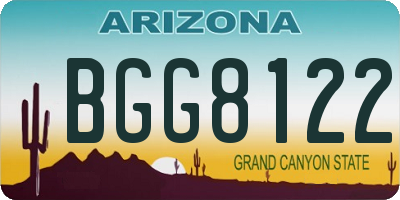 AZ license plate BGG8122