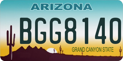AZ license plate BGG8140