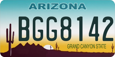 AZ license plate BGG8142