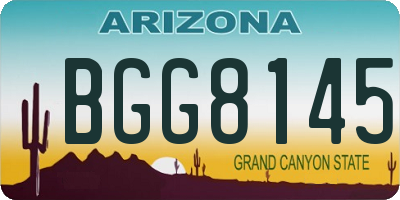 AZ license plate BGG8145