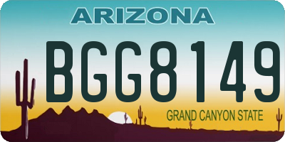AZ license plate BGG8149