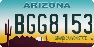 AZ license plate BGG8153