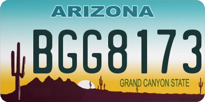 AZ license plate BGG8173