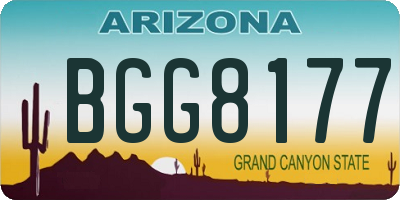 AZ license plate BGG8177