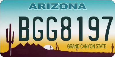 AZ license plate BGG8197