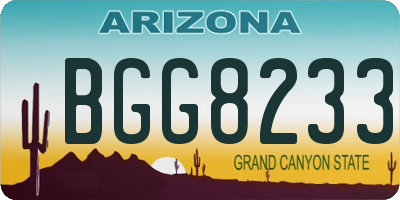 AZ license plate BGG8233