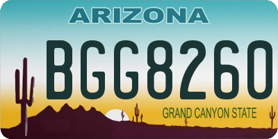 AZ license plate BGG8260