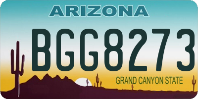 AZ license plate BGG8273