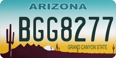AZ license plate BGG8277