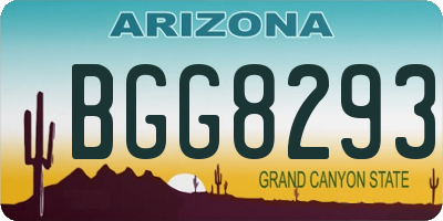 AZ license plate BGG8293