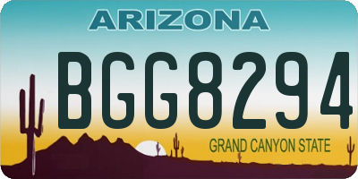 AZ license plate BGG8294