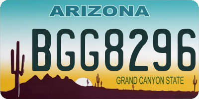 AZ license plate BGG8296