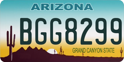 AZ license plate BGG8299