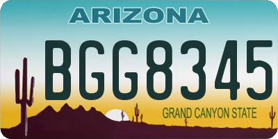 AZ license plate BGG8345