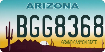 AZ license plate BGG8368