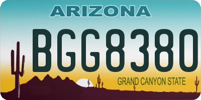 AZ license plate BGG8380