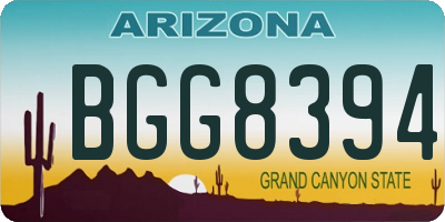 AZ license plate BGG8394