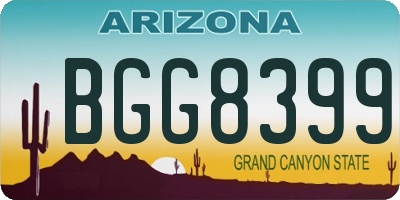 AZ license plate BGG8399