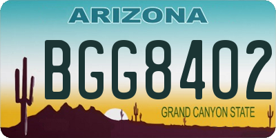 AZ license plate BGG8402