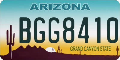 AZ license plate BGG8410