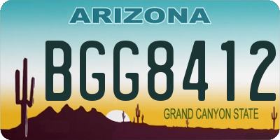 AZ license plate BGG8412