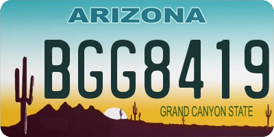 AZ license plate BGG8419