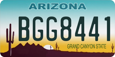 AZ license plate BGG8441