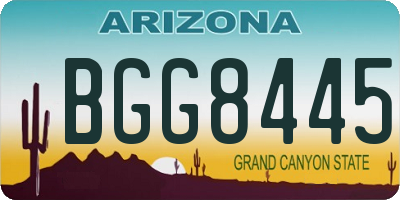 AZ license plate BGG8445