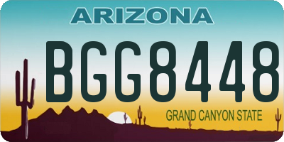 AZ license plate BGG8448