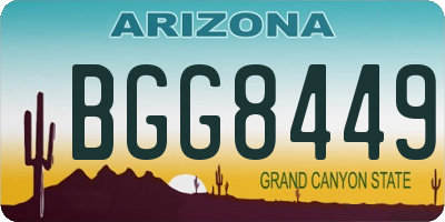 AZ license plate BGG8449