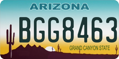 AZ license plate BGG8463